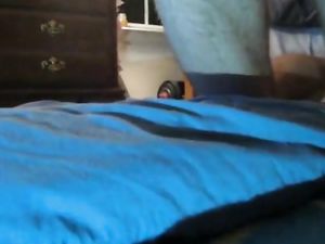 Blue pillow humping cum