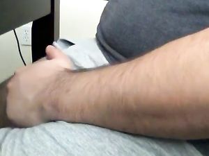 Chubby uncut bear on cam