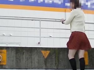 Japanese Crossdresser Outdoor Flashing.