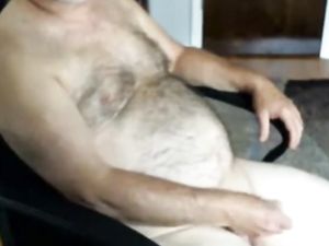 handsome hairy dad jerking off