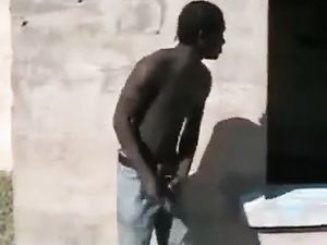 Str8 african men stroke public for money