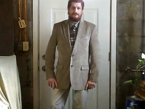 Str8 Israeli daddy jerk off in suit