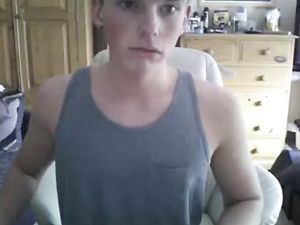 Cute amateur twink shows his big dick on...